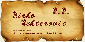 Mirko Mekterović vizit kartica